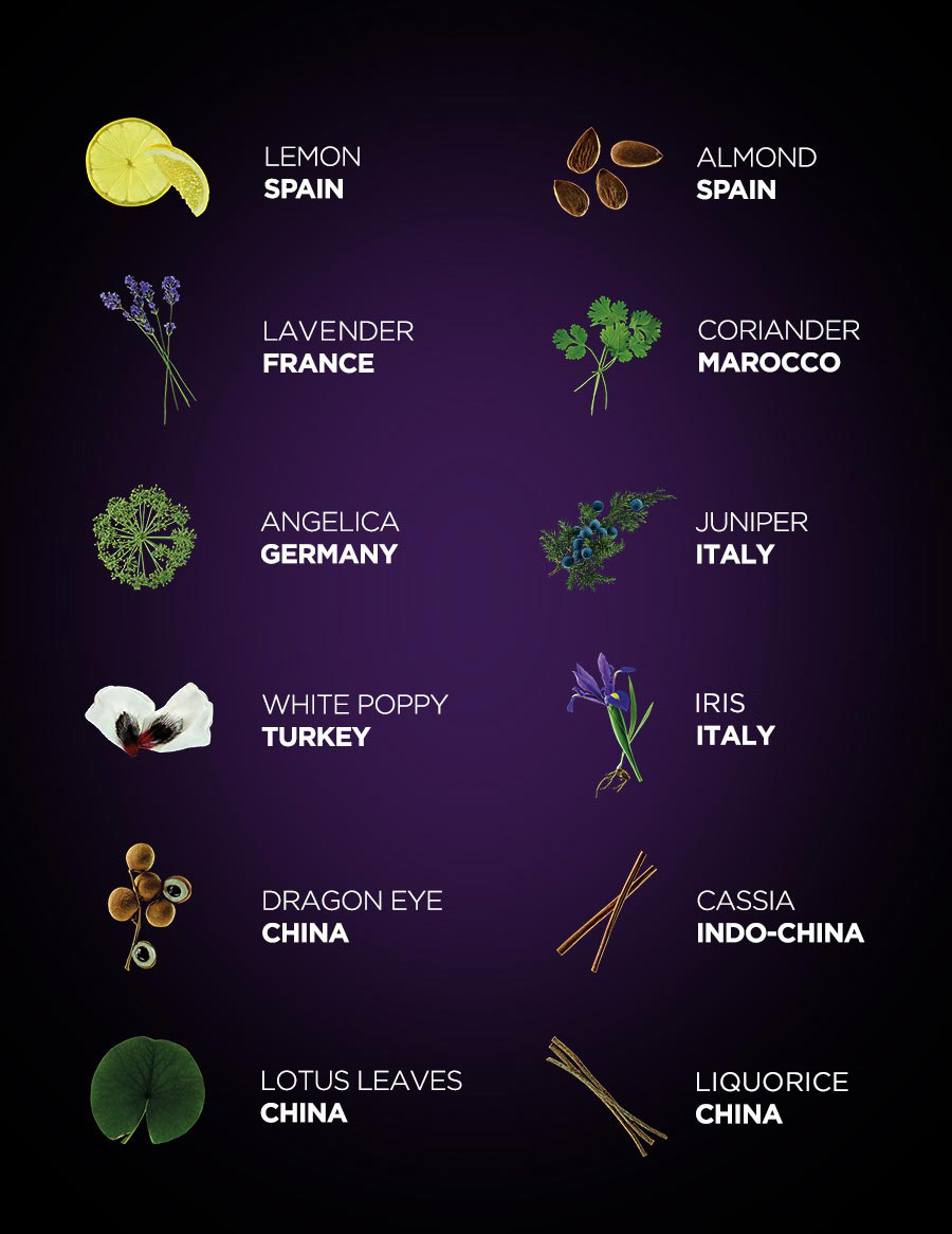 WITH 12 DIFFERENT BOTANICALS SELECTED AROUND THE WORLD. mobile